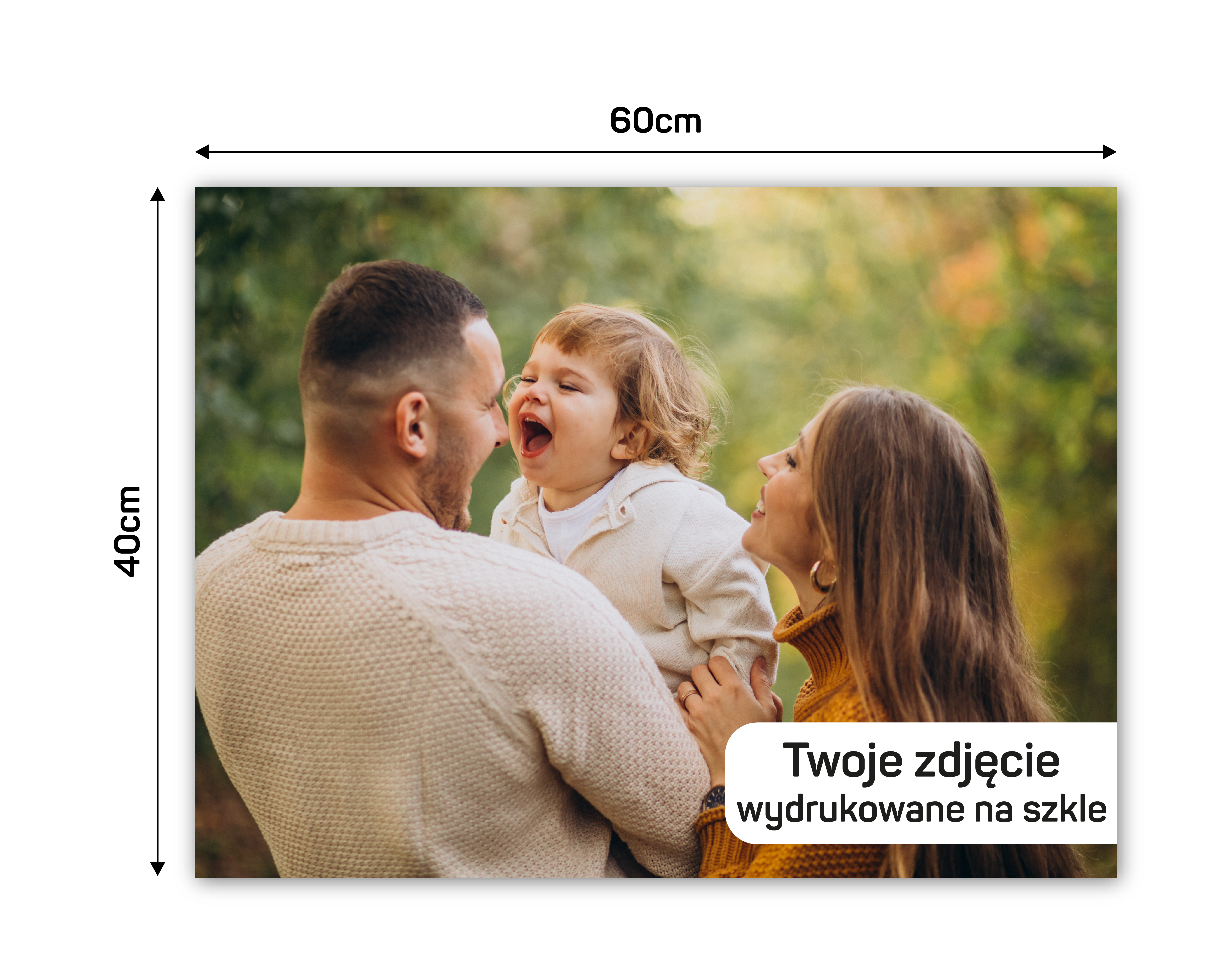 Zdjęcie na szkle 60x40cm - twoja grafika