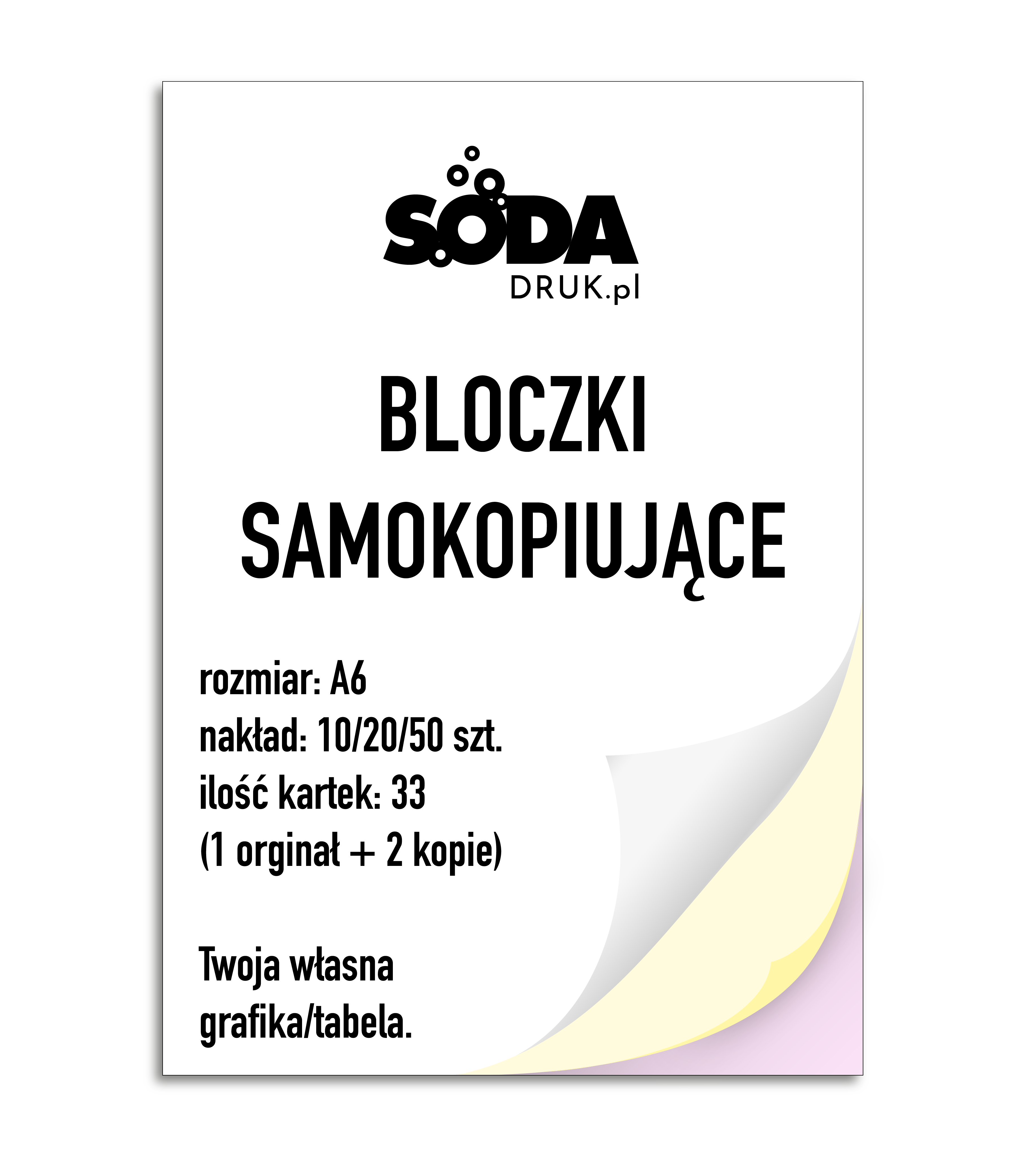 Bloczki samokopiujące, rozmiar: A6 (148x105mm), 33 kartki