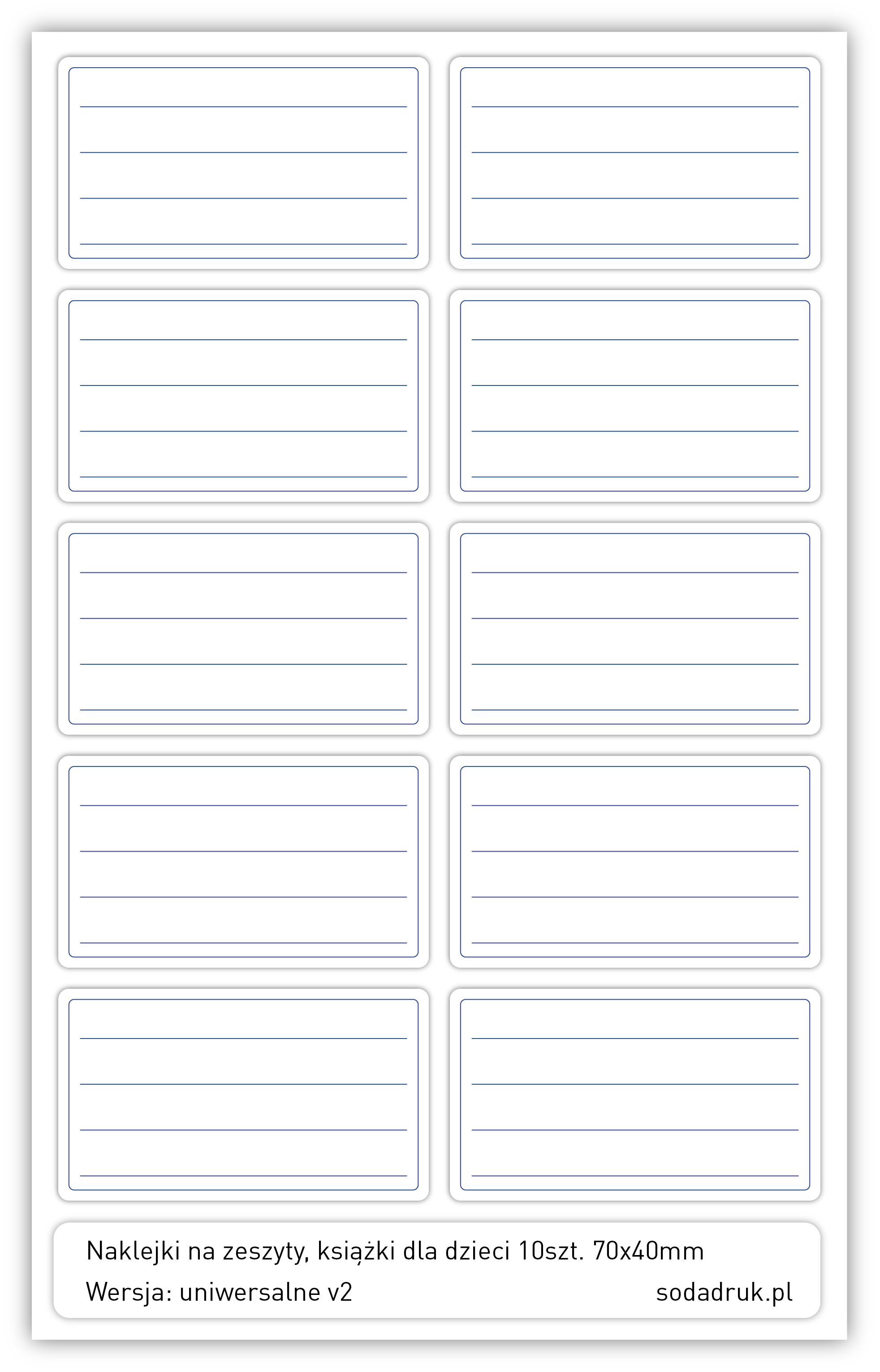 Naklejki szkolne na zeszyty - uniwersalne v2