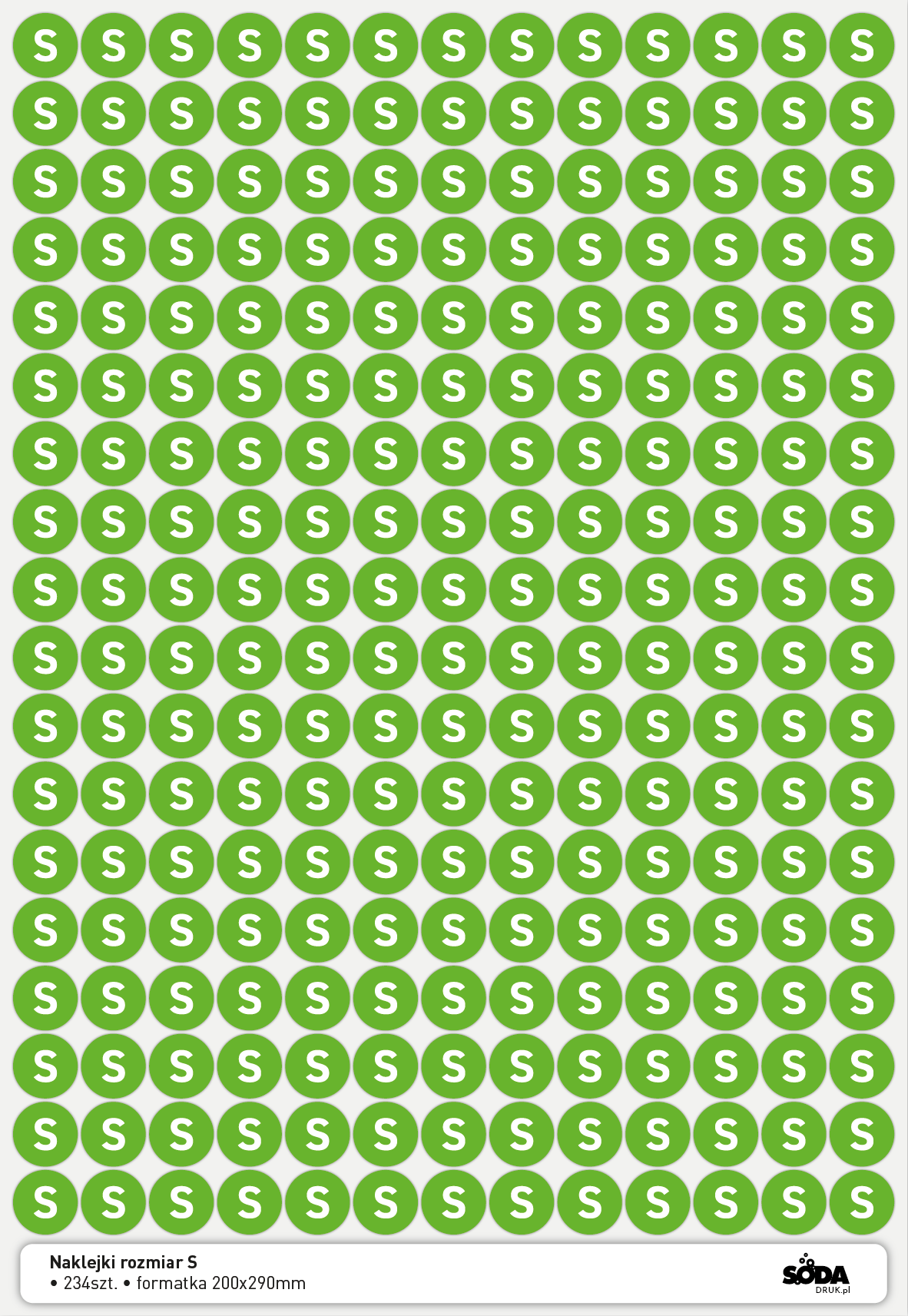 Naklejki rozmiar S - 234szt. fi12mm