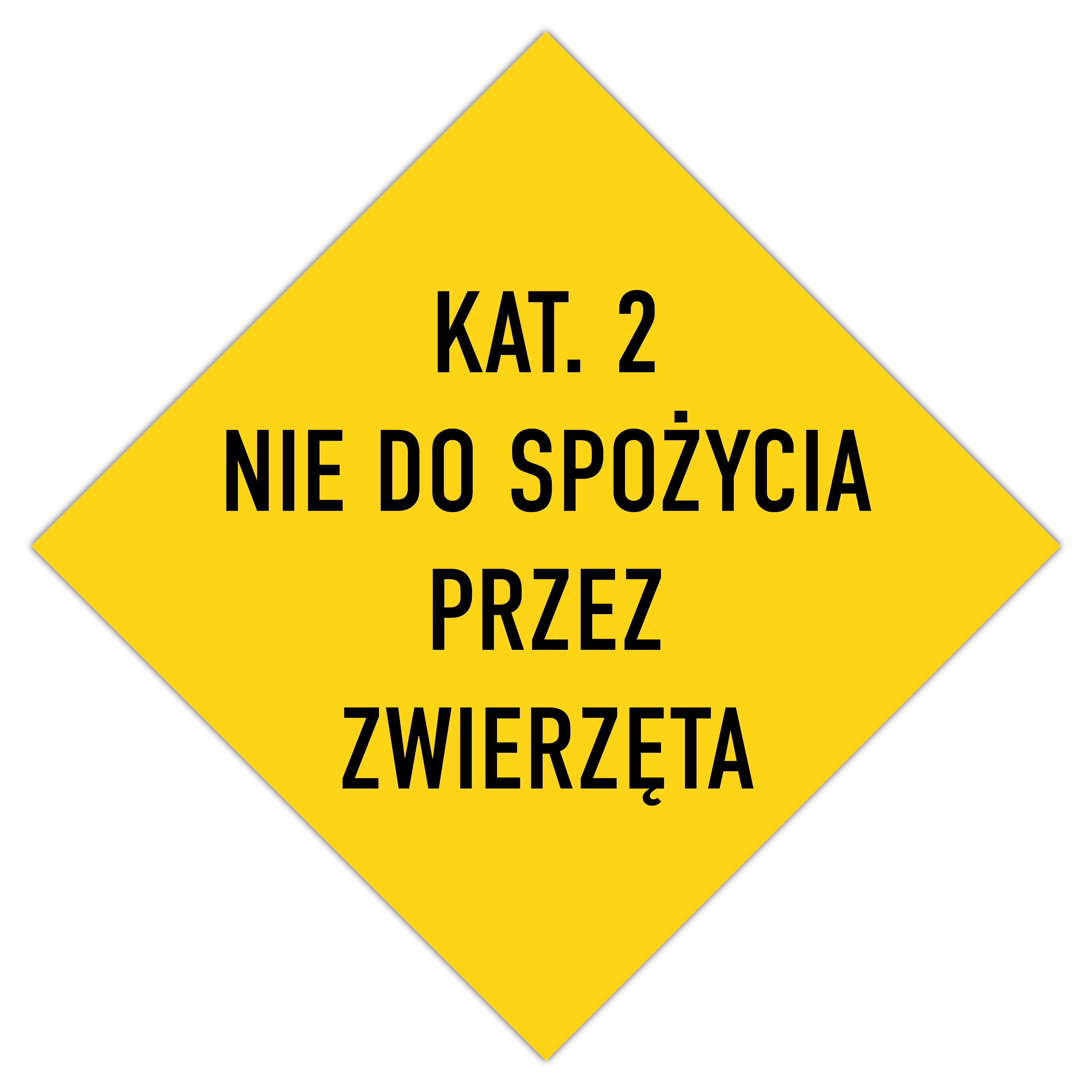 Odpad kat. 2 NIE DO SPOŻYCIA PRZEZ ZWIERZĘTA - tabliczka Odpad kat. 2 NIE DO SPOŻYCIA PRZEZ ZWIERZĘTA - tabliczka