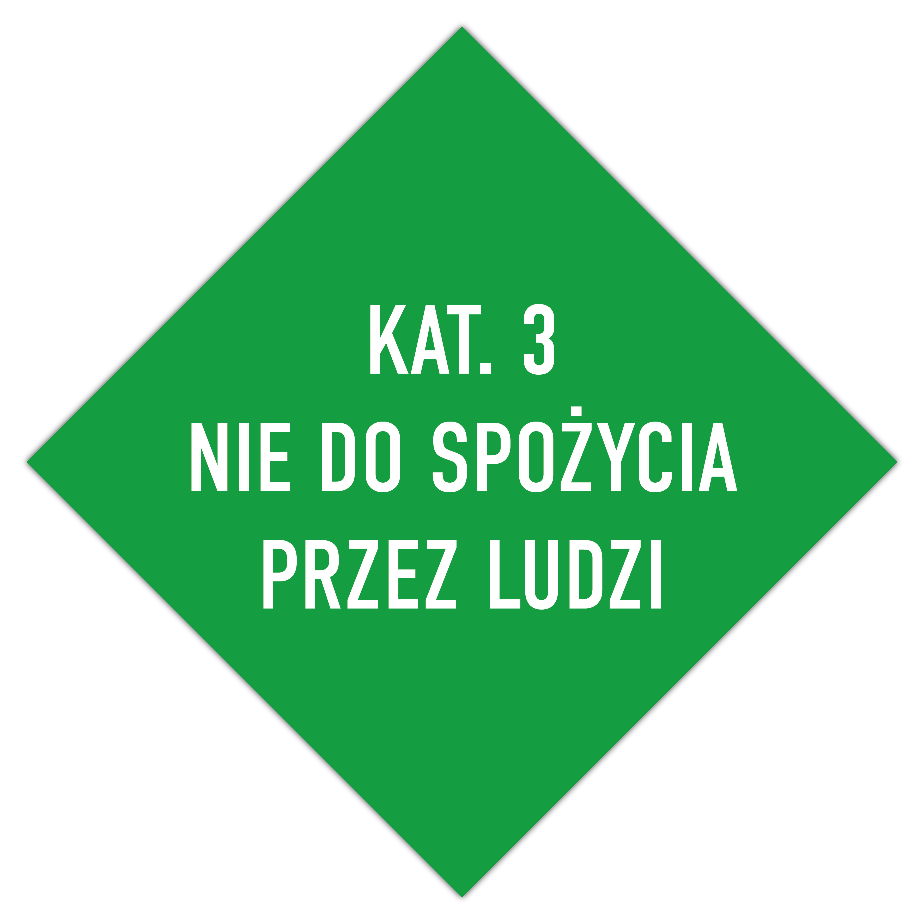 Odpad kat. 3 NIE DO SPOŻYCIA PRZEZ LUDZI - tabliczka