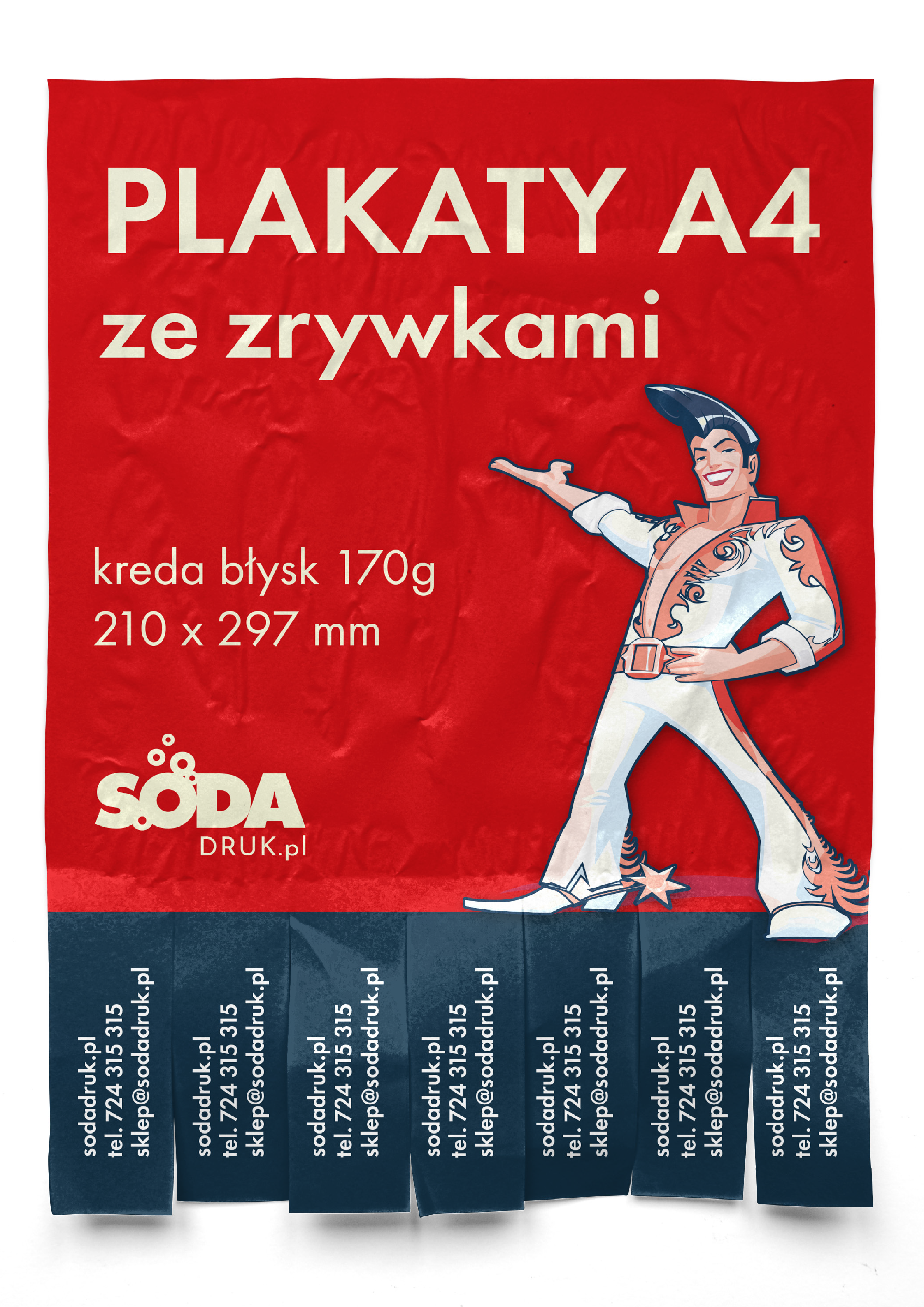 Plakaty A4 ze zrywkami - kreda błysk 170g/m2 Plakaty A4 ze zrywkami - kreda błysk 170g/m2