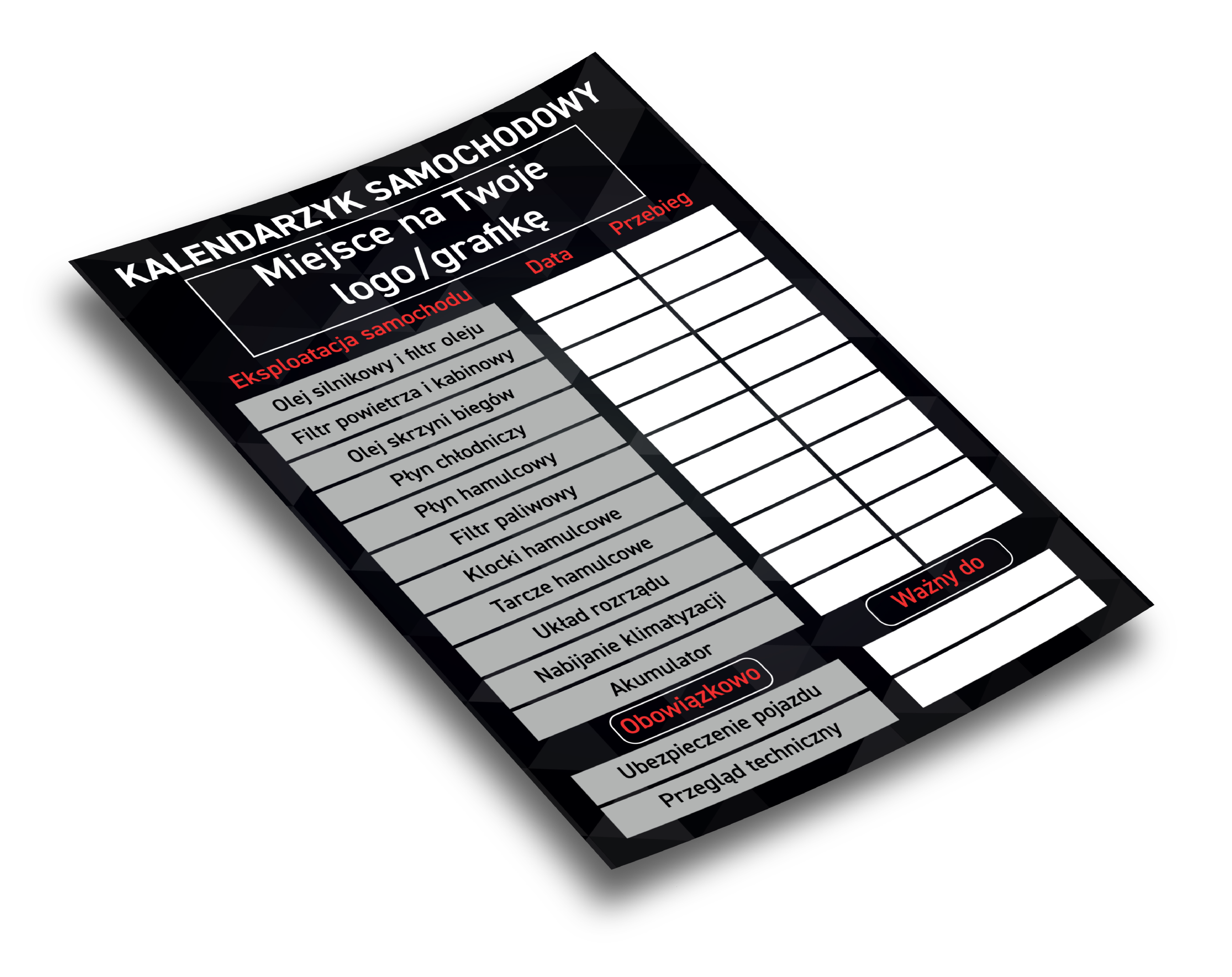 Kalendarzyk samochodowy - ulotka A6